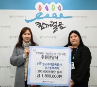 용인시수지노인복지관, 한국주택금융공사 경기동부지사에서 후원금과 쌀 전달 받아
